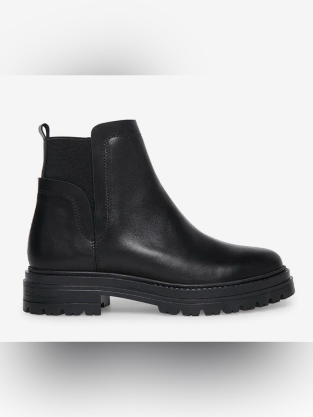 New Steve Madden Moira Black Leather Boots Size 8